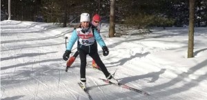 Jackrabbits - two children cross-country skiing