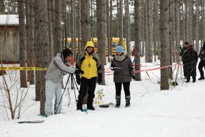 Great Wolf Invitational Cross-Country Ski Race 2017 - finish line officials