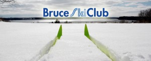 Bruce Ski Club Logo & Header - Cross-Country Skiing Overlooking Colpoy's Bay, Ontario