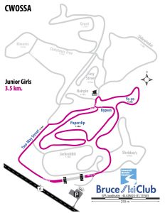CWOSSA Cross-Country Ski Race Map - Junior Girls