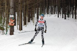 Great Wolf Invitational Cross-Country Ski Race 2017 - skier in leopard print