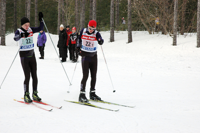 Great Wolf Invitational Cross-Country Ski Race 2017 - skiers warming up