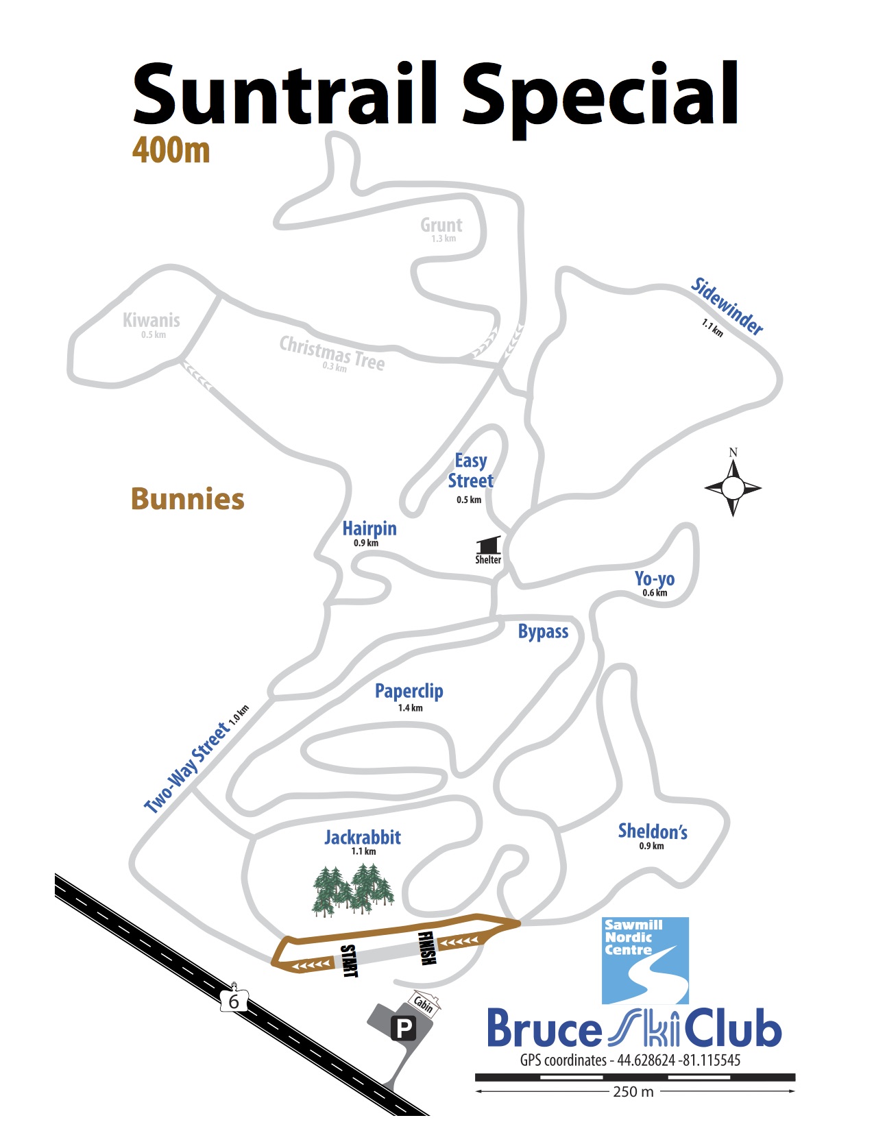 2019 Suntrail Special Cross-Country Ski Race Map – 400m