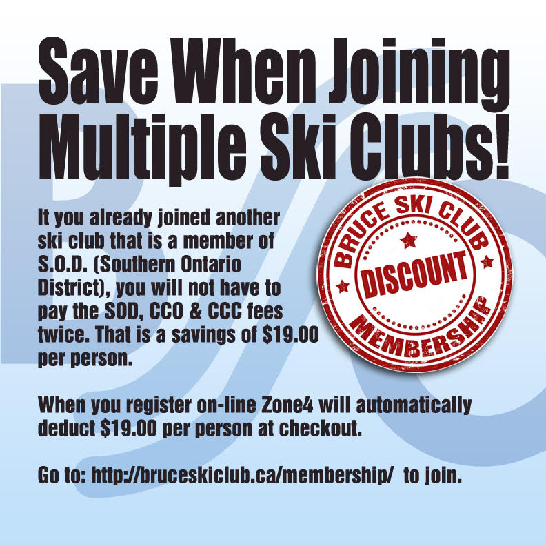 Bruce Ski Club Flyer - Discount with multiple ski memberships