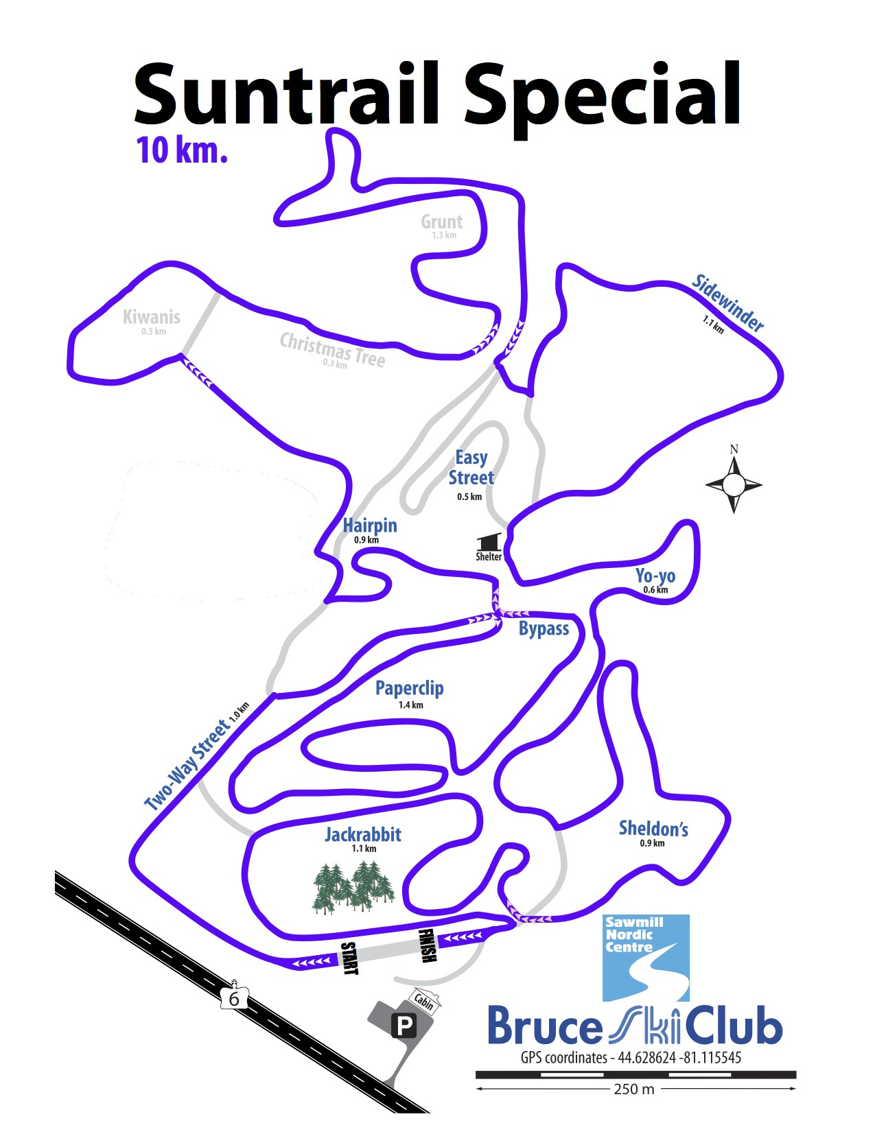 2019 Suntrail Special Cross-Country Ski Race Map – 10 km
